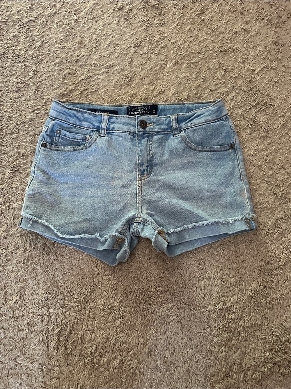 Lucky Brand Light Wash Denim Roll-Cuff Girls Shorts